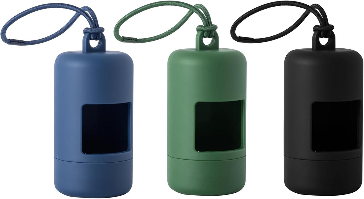 SLSON 3Pack Dog Poop Bag Holder for Leash Lightweight Pet Waste Bag Dispenser with Leash Attachment