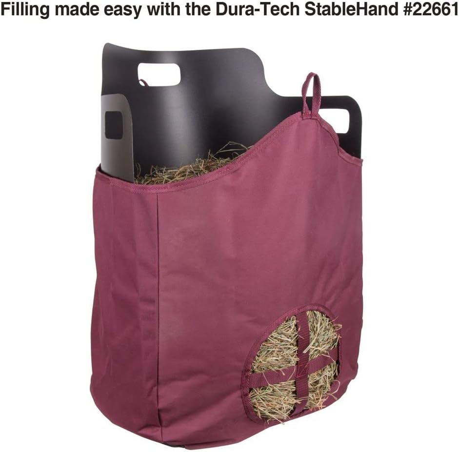 Dura-Tech Nylon Hay Bag for Horses | Color Black | Enhances Digestion with Slow Consumption |