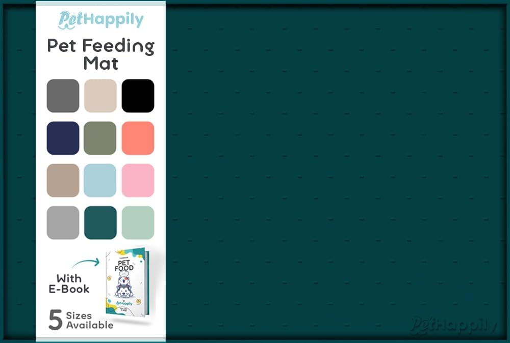 Dog Food Mat - 28x18 Raised Edges Dogs Mat for Food and Water Prevent Spill, Waterproof Cat Food