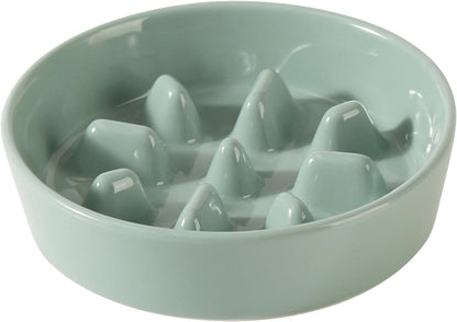 Ceramic 6.1inch Dog Bowl Slow Feeder, Slow Pet Food Dish for Small Dog and Cat, Stop Bloat