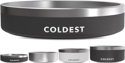 Coldest Dog Bowl - Anti Rust Metal, Non Slip, 3 Layers Insulated Stainless Steel Dog Bowls - Spill