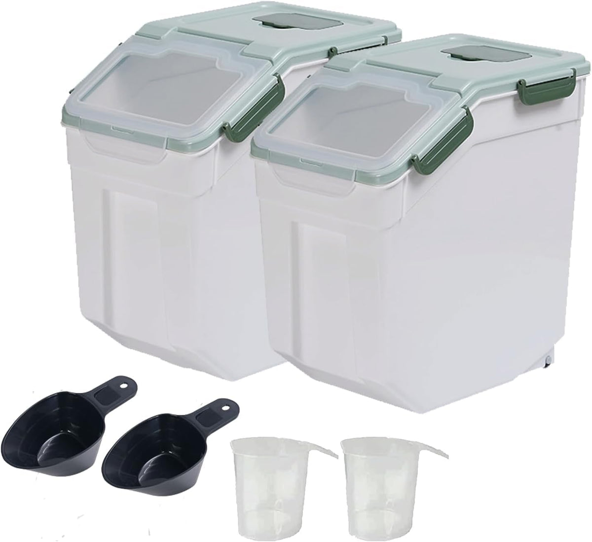 AnRui Airtight Flour Storage Container 25lb, Plastic Grain Storage Bucket, Rice Cereal Dispenser