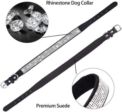 Rhinestone Dog Collar for Small Dogs, Bling Diamond Fancy Crystal Glitter Pretty Jewel Pet Puppy