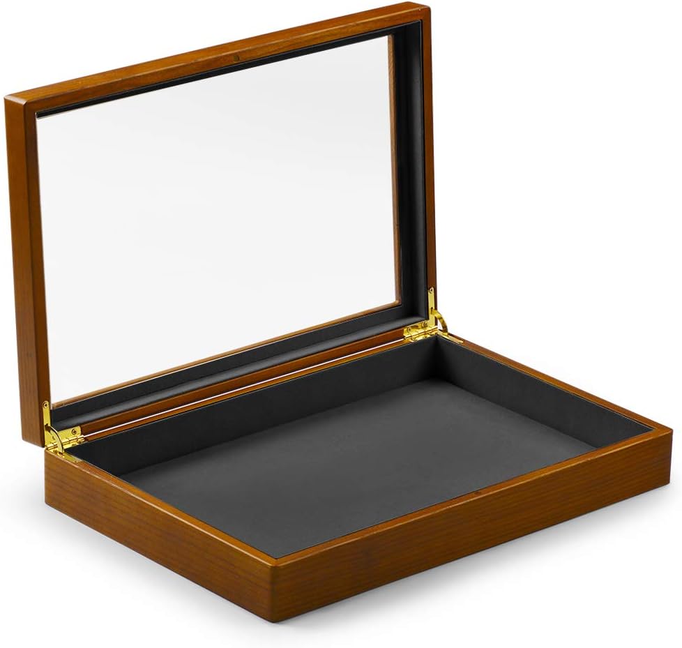 Oirlv Solid Wooden Jewelry Box with Lid Large Vintage jewelry Organizer Case for Women,Display Tray