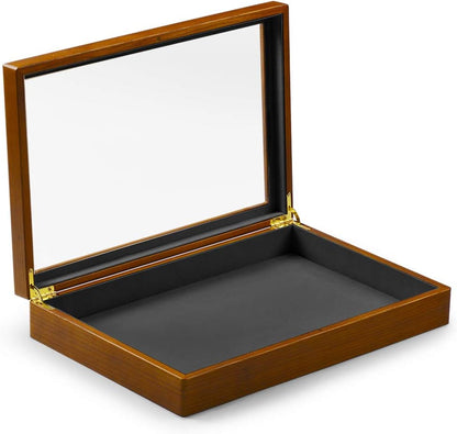 Oirlv Solid Wooden Jewelry Box with Lid Large Vintage jewelry Organizer Case for Women,Display Tray