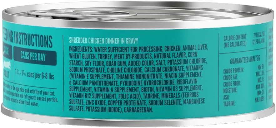 A Strong Heart Canned Wet Cat Food, Shredded Chicken Dinner in Gravy - 5.5 oz Cans (Pack of 24)