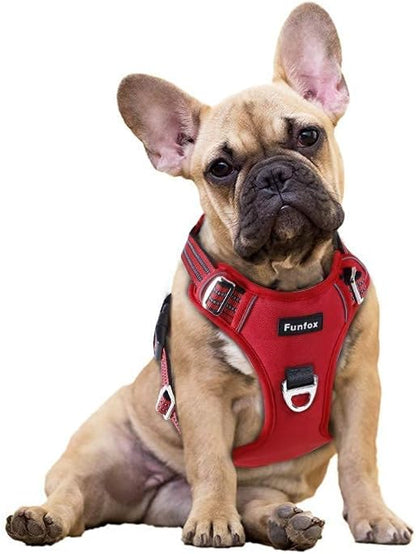 Funfox Dog Harness No Pull, Adjustable Pet Vest Harness, Super Soft Material with Vertical Handle