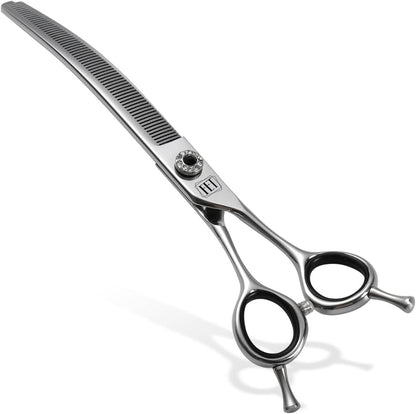 Dog Grooming Scissors: 7.0 inch Professional Pet Curved Thinning Shears Made Of Japanese 440C