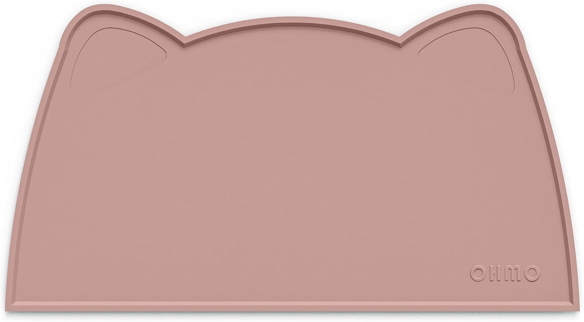 OHMO - Cat Food Mat, Silicone Pet Feeding Mat for Floor Non-Skid Waterproof Dog Water Bowl Tray