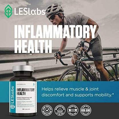 LES Labs Inflammatory Health – Joint Support, Muscle Function & Relaxation, Mobility– Turmeric