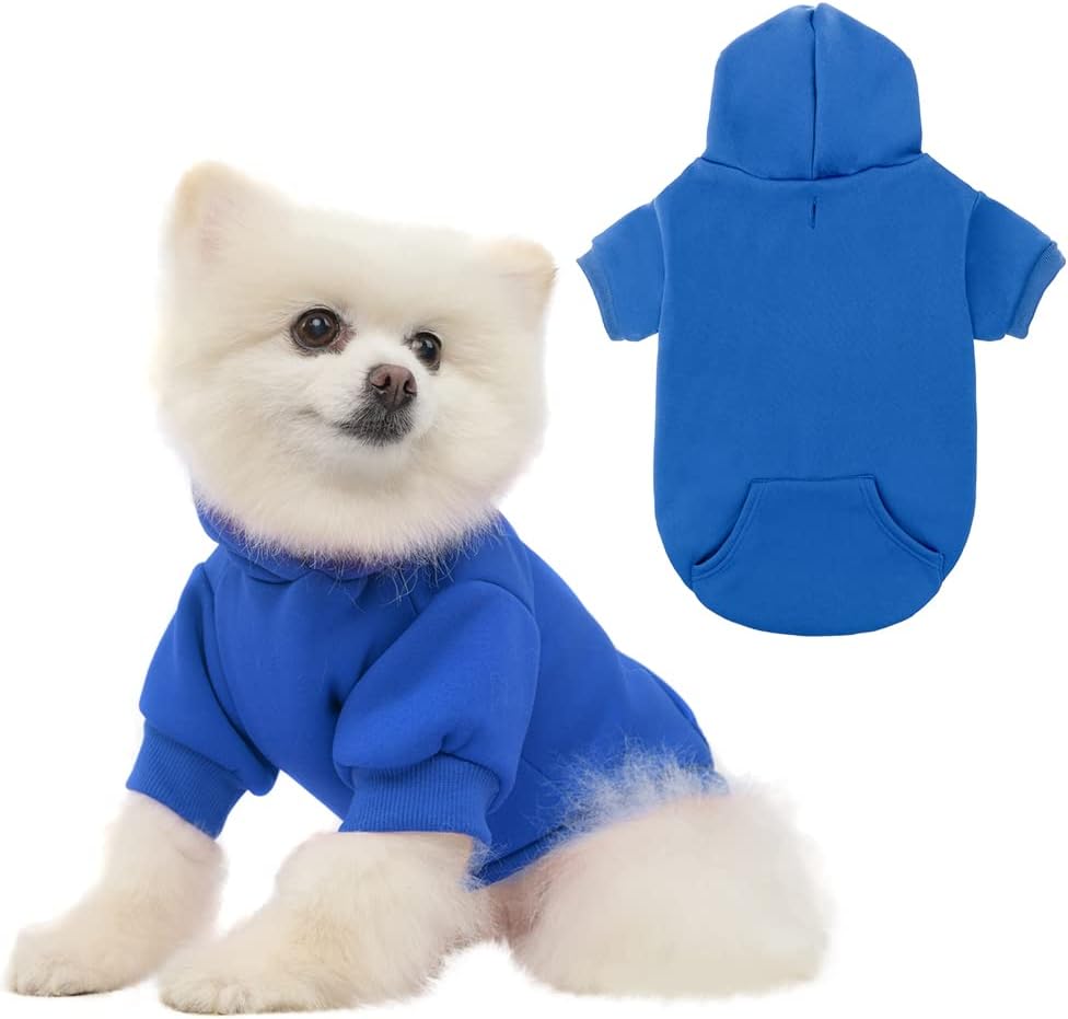 KOOLTAIL Basic Dog Hoodie - Soft and Warm Dog Hoodie Sweater with Leash Hole and Pocket, Dog Winter