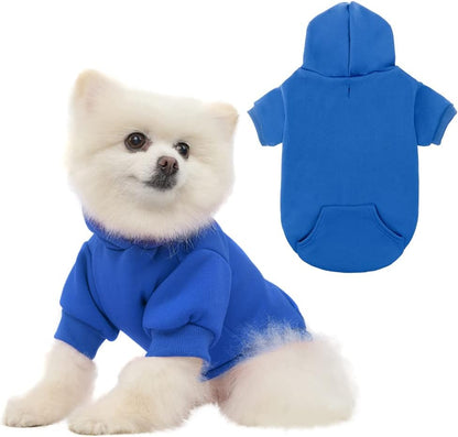 KOOLTAIL Basic Dog Hoodie - Soft and Warm Dog Hoodie Sweater with Leash Hole and Pocket, Dog Winter