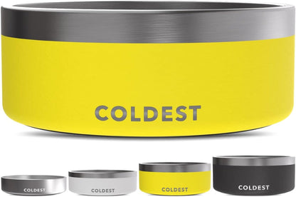 Coldest Dog Bowl - Anti Rust Metal, Non Slip, 3 Layers Insulated Stainless Steel Dog Bowls - Spill