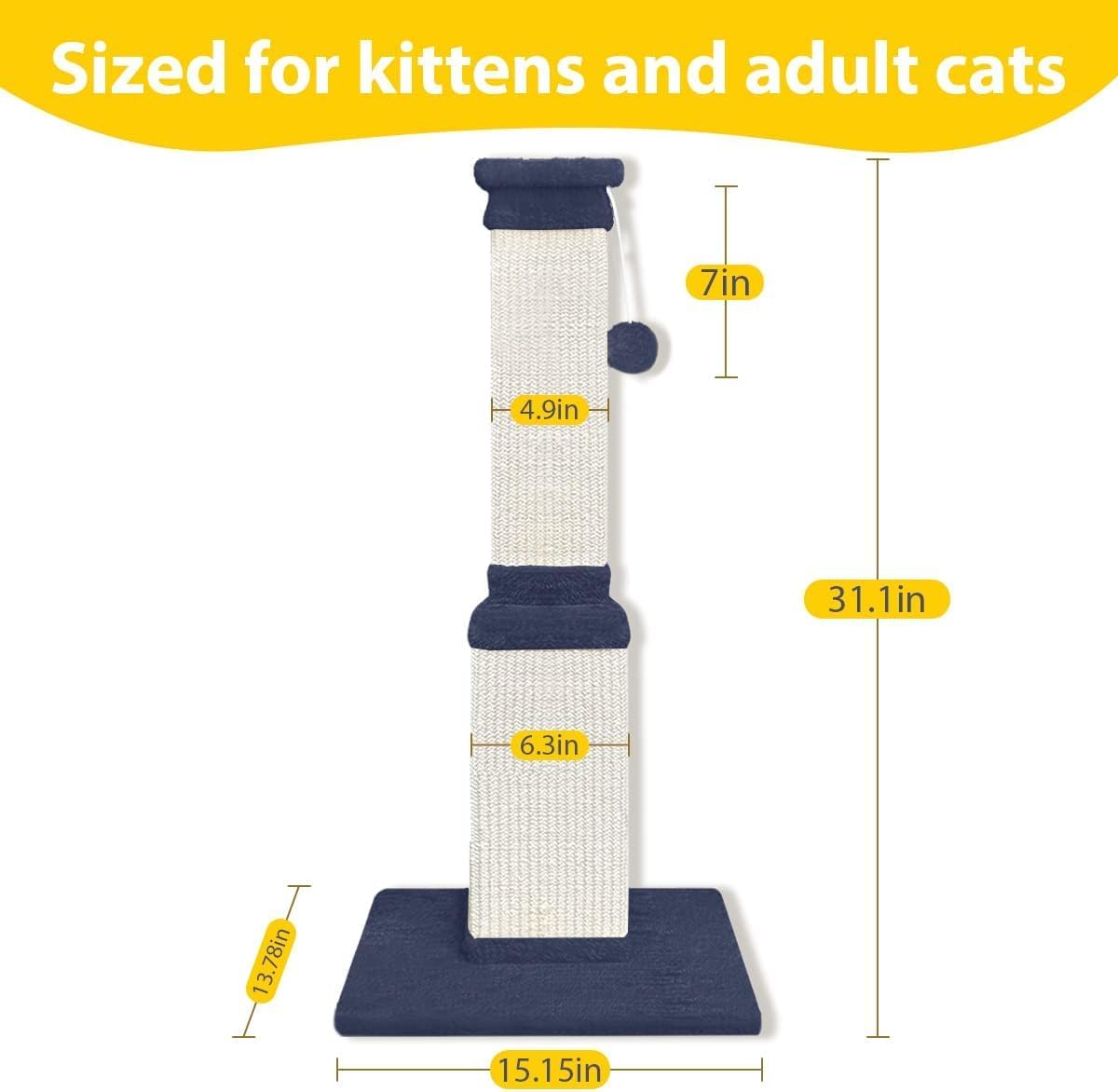 AGYM Cat Scratching Post, 32 Inch Cat Scratch Post for Cats and Kittens, Protect Your Furniture and