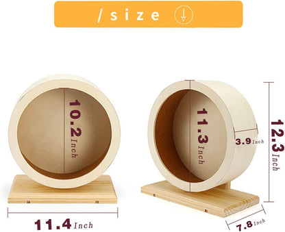 antiai Hamster Wooden Silent Wheel, 12 Inch Small Animal Exercise Wheel Accessories, Quiet Spinner