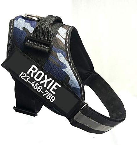 PawPawify Custom No Pull Dog Harness with Name and Phone Number, Heavy Duty Personalized Pet Vest