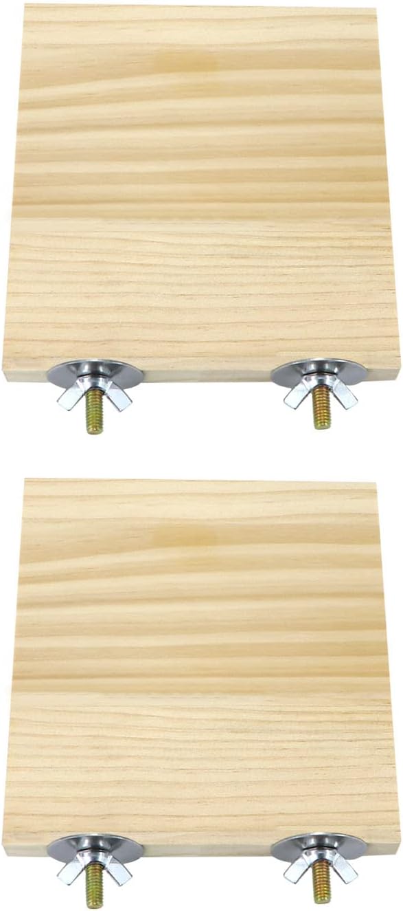 2pcs Bird Perch Platform Flat Stand Beak Paw Grinding Wood for Parrot Parakeet Cockatiel Lovebird