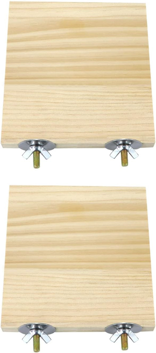 2pcs Bird Perch Platform Flat Stand Beak Paw Grinding Wood for Parrot Parakeet Cockatiel Lovebird