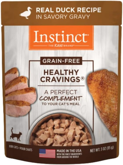 Instinct Healthy Cravings Natural Wet Cat Food Topper, Grain Free Recipe - Real Duck, 3 oz. Pouches