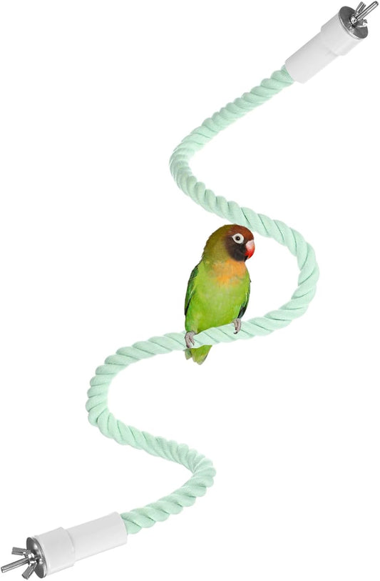1-Pack Rope Perches for Bird Cages, 31.5 in Length Comfort Grip Flexible Rope Perch Beak & Paw