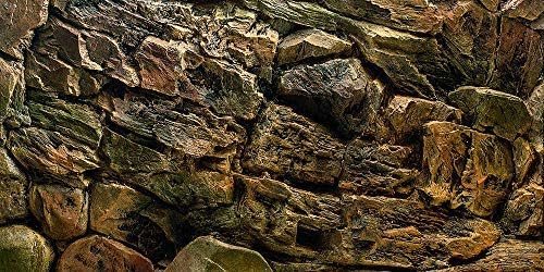 Rock Wall Aquarium Background Poster PVC Fish Tank Decor Landscape 24 36 48 72 (72" x 30"/ 183 x