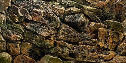 Rock Wall Aquarium Background Poster PVC Fish Tank Decor Landscape 24 36 48 72 (84" x 30"/ 213 x