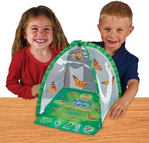 Insect Lore Butterfly Farm - Live Cup of 5 Caterpillars, Reusable Habitat, STEM Butterfly Activity