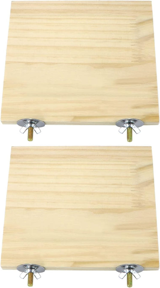 2pcs Bird Perch platform flat Stand Beak Paw Grinding wood for Parrot Parakeet Cockatiel Lovebird