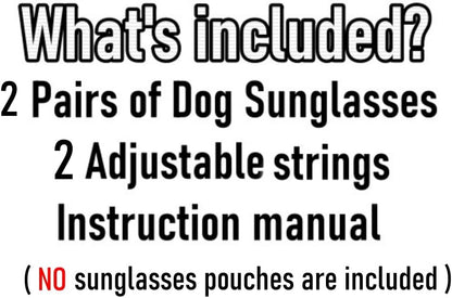 G029 Dog Cat Pet Aviator Pilot Sunglasses Glasses for Small Breeds up to 15lbs (2-Pack Black +