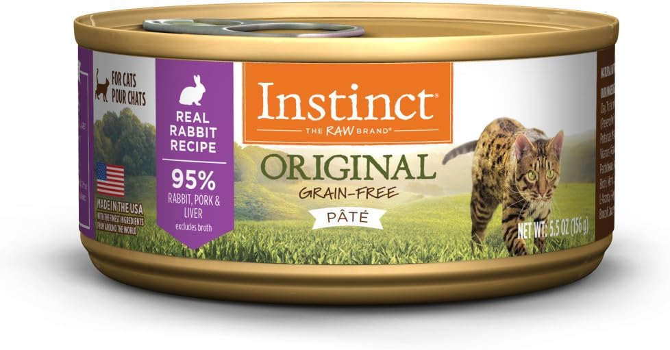 Instinct Original Grain Free Real Rabbit Recipe Natural Wet Canned Cat Food by Nature's Variety