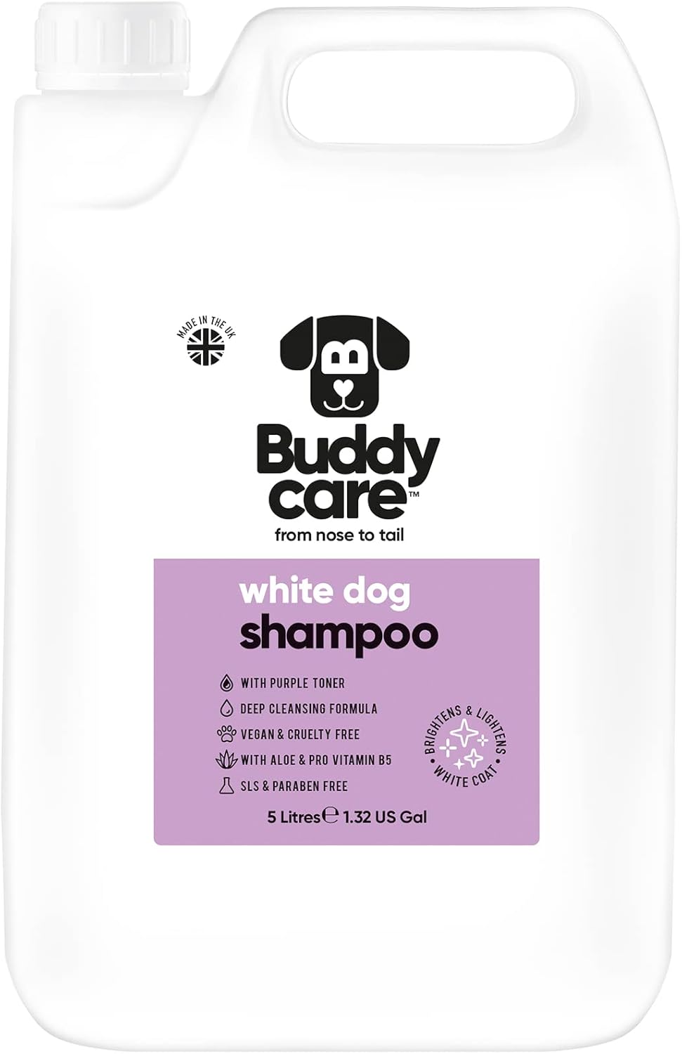 White Dog Shampoo by Buddycare | Brightening and Whitening Shampoo for Dogs | Deep Cleansing, Fresh