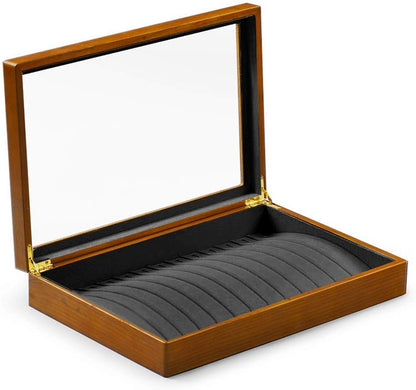 Oirlv Solid Wooden Necklace/Bracelet/Pendant Jewelry Organizer Box 13 Lattice Necklace Showcase