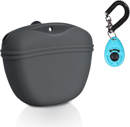 Left&Right Dog Clicker Training Kit,Silicone Dog Training Treat Pouch and Dog Clickers,Dog Treat