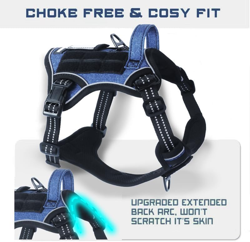 BUMBIN Tactical Dog Harness for Small Dogs No Pull, Famous TIK Tok No Pull Puppy Harness, Fit Smart
