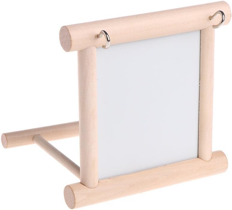 Hypeety Bird Parrot Mirror Toy Swing Hanging with Perch for Parrot Parakeet Budgies Cockatiel