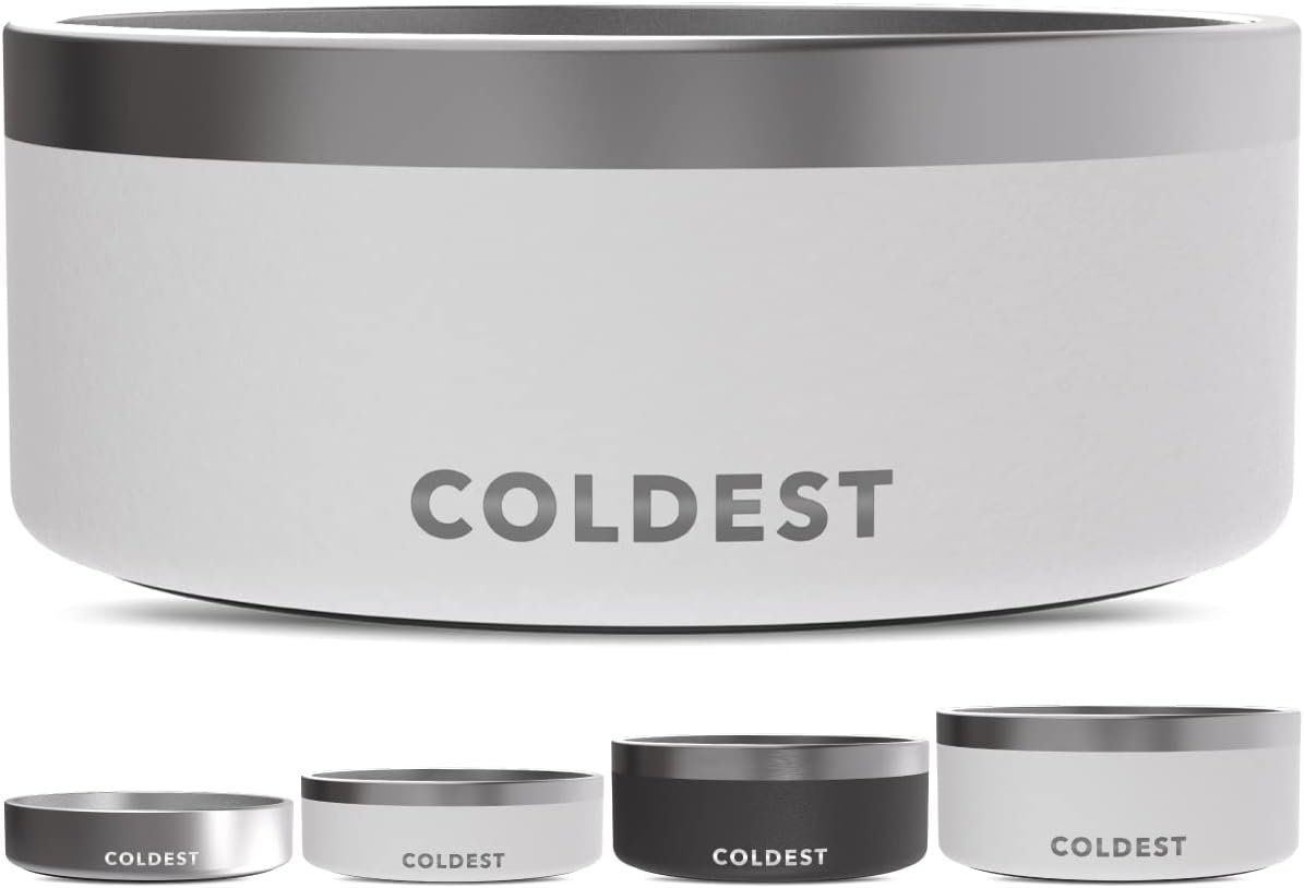 Coldest Dog Bowl - Anti Rust Metal, Non Slip, 3 Layers Insulated Stainless Steel Dog Bowls - Spill