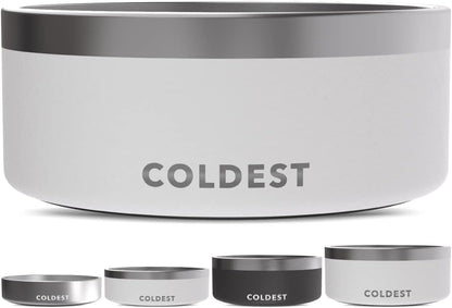 Coldest Dog Bowl - Anti Rust Metal, Non Slip, 3 Layers Insulated Stainless Steel Dog Bowls - Spill