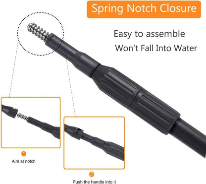 hygger Carbon Fiber 6 in 1 Aquarium Cleaning Tool Kit Al-gae Scraper Scrubber Pad Sponge Telescopic