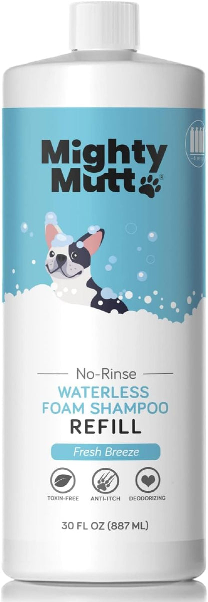 Mighty Mutt Waterless Foam Shampoo for Dogs | Dry Shampoo for Dogs No Rinse | Deodorizes Smelly
