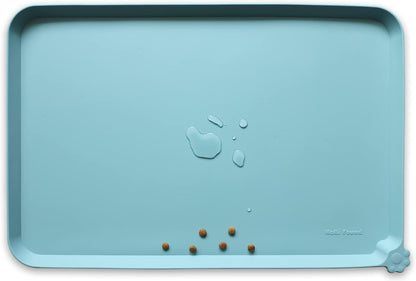 Hoki Found L Silicone Non Slip Pet Food Tray - Dog Cat Bowl Mats - Waterproof Dog Cat Food Mats for