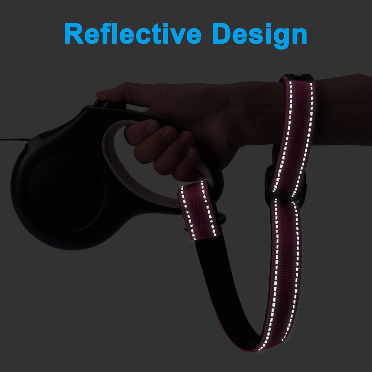 PetBonus Short Dog Leash, Safety Wrist Strap for Retractable Dog Leash, Reflective Design and