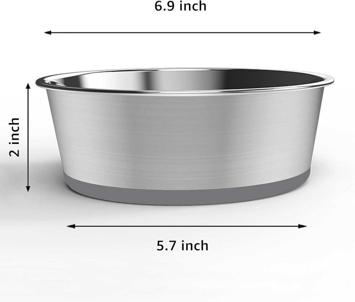 YINGFAN Stainless Steel Dog Bowls, 2 Pack Metal Dog Bowls with Non-Slip Rubber Base, Durable Food