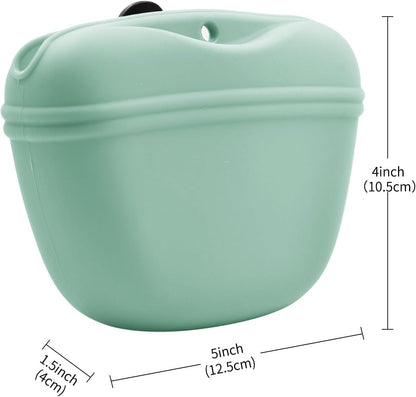 AUDWUD Silicone Dog Treat Pouch,with Dog Training Clicker,Clip on Portable Training