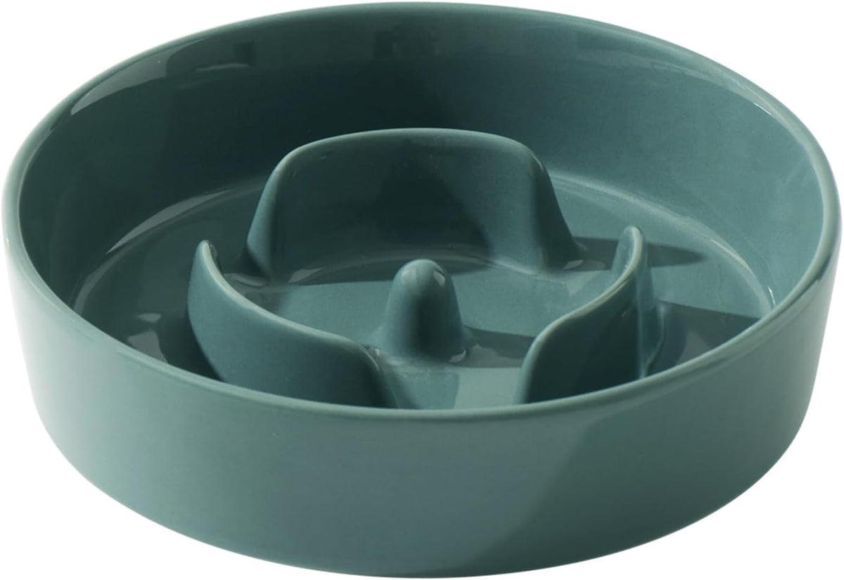 6.1inch Ceramic Dog Bowl Slow Feeder, Slow Dish for Small Dog, Wet and Dry Food Dish, Stop Bloat