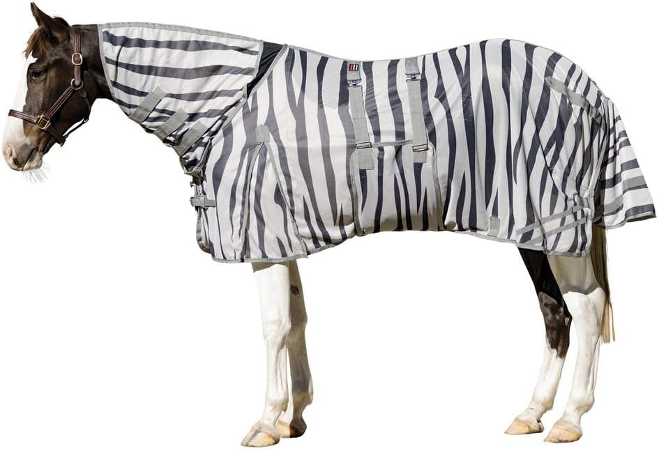 Schneiders Soft Interlock Mesh II Zebra Horse Fly Sheets | Striking Zebra Pattern for Fly