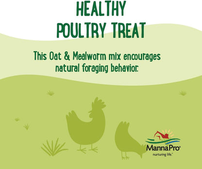 Manna Pro Farmhouse Favorites Oat & Mealworm Mix Poultry Treat – Natural Protein Source