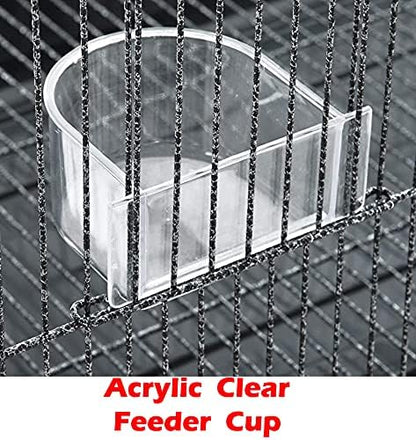 42" Stackable Center Divided Breeder Breeding Bird Flight Double Rolling Cage for Aviaries Canaries