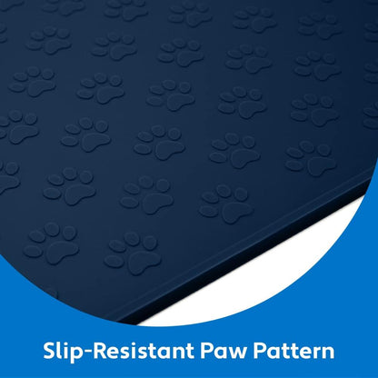 MIGHTY MONKEY 100% Waterproof Dog Food Mat, Raised Edges Silicone Pet Feeding Placemat for Cat