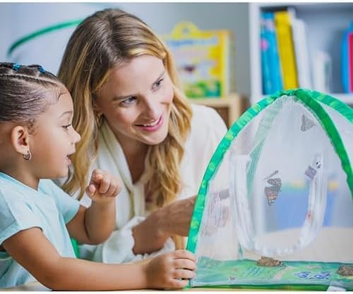 Insect Lore Butterfly Farm - Live Cup of 5 Caterpillars, Reusable Habitat, STEM Butterfly Activity
