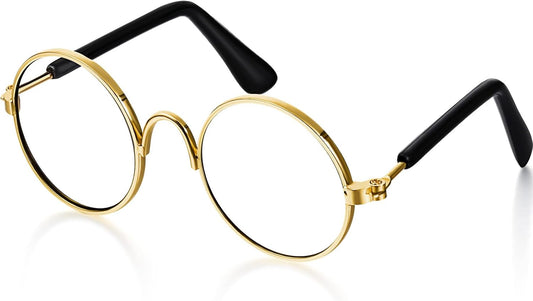 Dog Sunglasses Retro Pet Glasses Doll Glasses Classic Round Dog Glasses Metal Cat Puppy Eye Wear